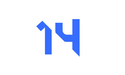 14 New Number Unique Cut Modern Logo