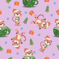 Naklejka premium christmas pattern