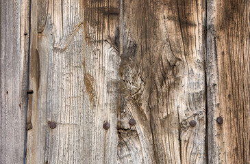 Old wooden door texture. Rural architecture. Background 