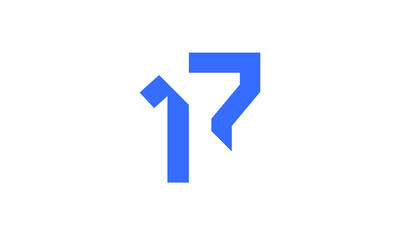 17 New Number Unique Cut Modern Logo