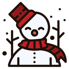 snowman filled outline icon