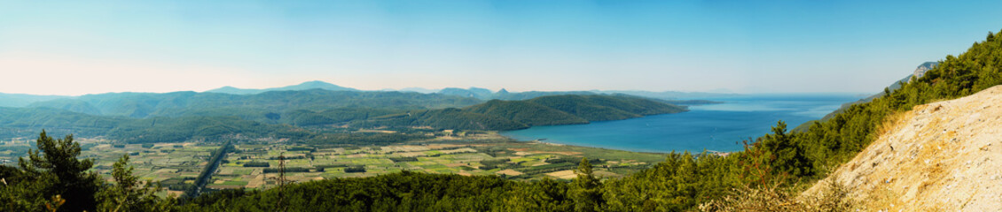 Fototapeta na wymiar Panoramic shot of Akyaka bay view