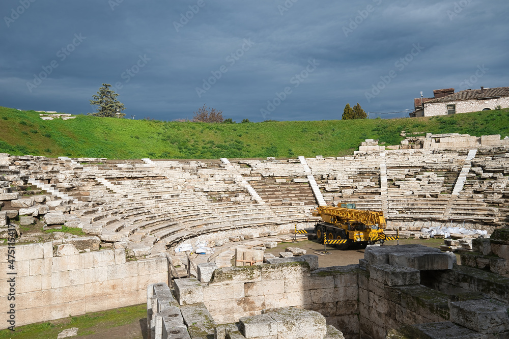 Sticker The ancient theater of Larissa, one of the most important and largest in Greece. Larissa ,Greece