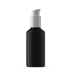 50ml Black Glass Pump Bottle. Isolated