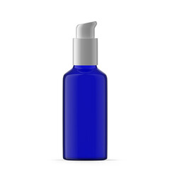 50ml Blue Glass Pump Bottle. Isolated