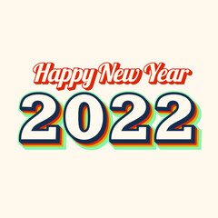 happpy new year 2022 vintage design