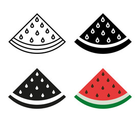 Slice of Watermelon signs set, flat design vector