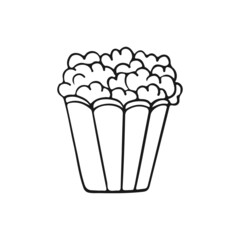 hand drawn popcorn coloring page