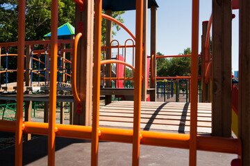 Fototapeta na wymiar Empty children playground. Kids playground.