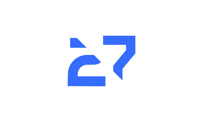 Obraz premium 27 New Number Unique Cut Modern Logo