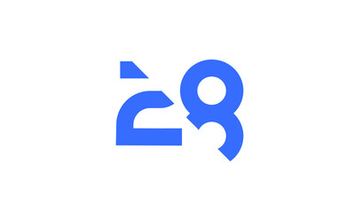 28 New Number Unique Cut Modern Logo