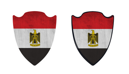 World countries. Shield symbol in colors of national flag. Egypt