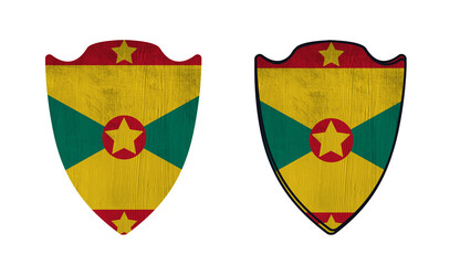 World countries. Shield symbol in colors of national flag. Grenada