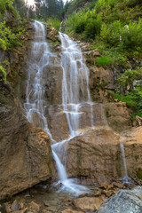 Fototapeta na wymiar Tervela Wasserfall in Santa Christina, Gröden, Südtirol