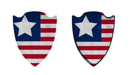 World countries. Shield symbol in colors of national flag. Liberia