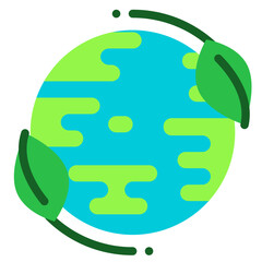 world ecology flat icon