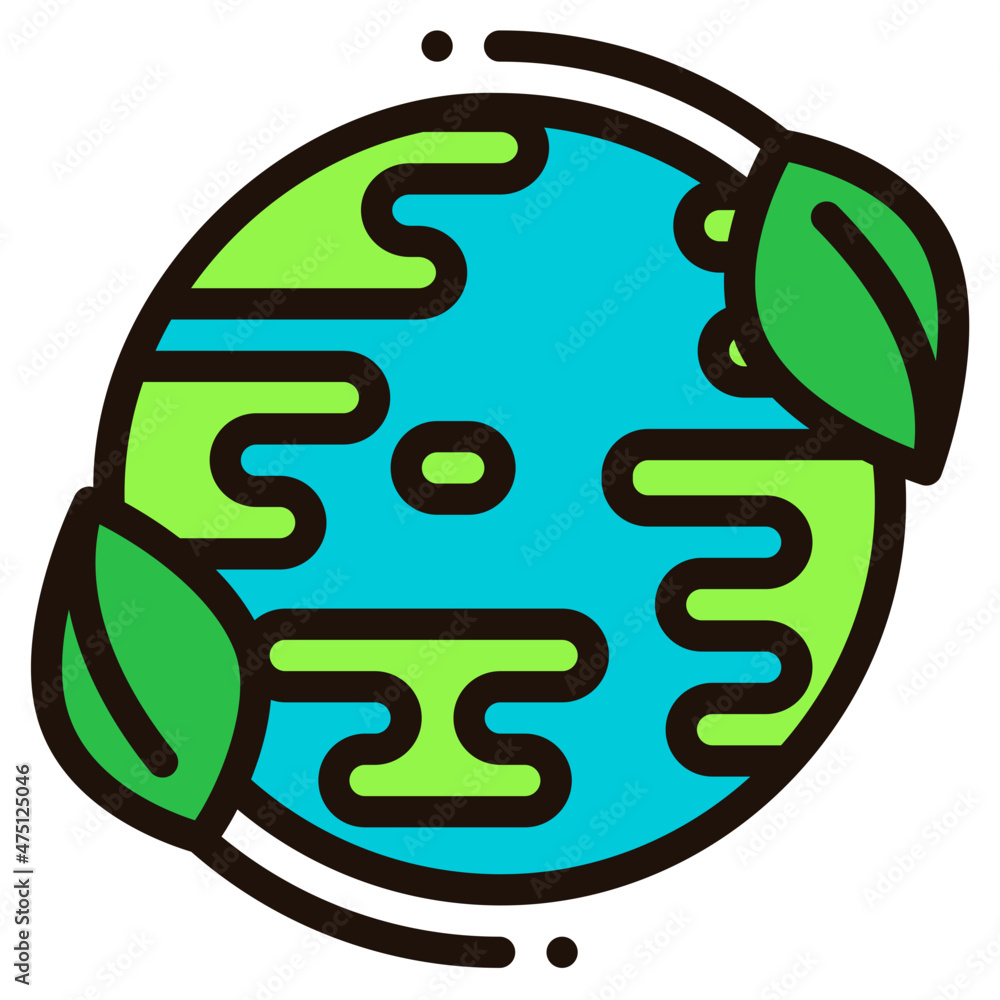 Sticker world ecology filled outline icon