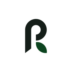 Letter R leaf logo identity. Simple leaf initial R organic logo for natural logo identity