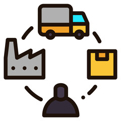 supply chain filled outline icon