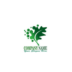 Vector leaf logo, green clean eco icon tree growth. Abstract leaf symbol logo