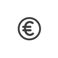 euro coin icon.  design sign.  flat vector graphics on a white background.