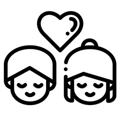 couple outline icon
