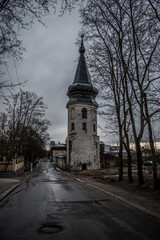 Obraz premium old stone tower in Vyborg, Russia
