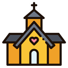 church filled outline icon