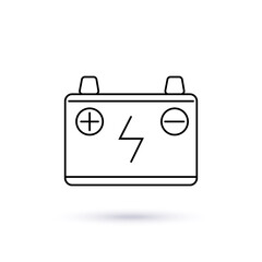 Car battery icon. Monochrome illustration. 