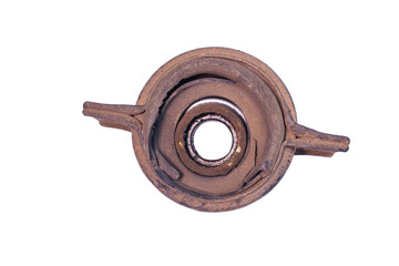 Old Drive Shaft Center Support Bearing on pickup track with whitebackground isoleted