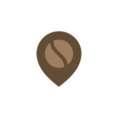 Coffee point icon vector illustration. Simple modern coffee logo design.