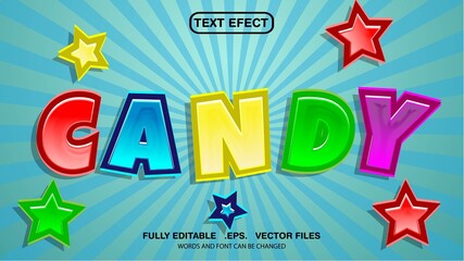 editable text effect candy theme