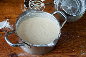baking at home, banana cake, dough