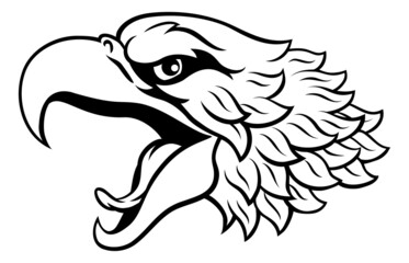 Bald Eagle or Hawk Mascot Head Face Cartoon