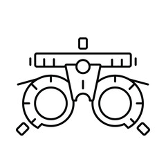 Optometry (Adjustable professional glasses). Line icon concept