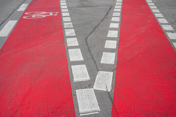 road marking sign for bycicles at street