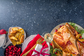 Christmas or New Year turkey dinner