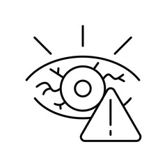 Optometry (inflammation of the eye). Line icon concept