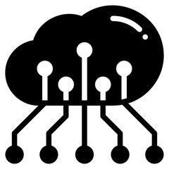 cloud data glyph icon