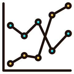 line graph filled outline icon