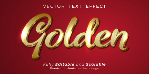 Editable text effect Golden text style concept