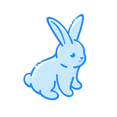 Cartoon rabbit, cute character for children. Vector illustration in cartoon style for abc book, poster, postcard.