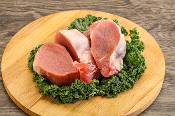 Fresh raw pork tenderloin for roast