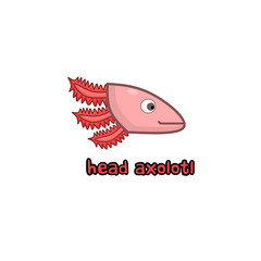 Illustration logo design head axolotl