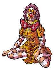 Sitting Clown Girl
