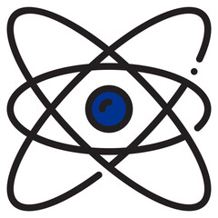atom filled outline icon