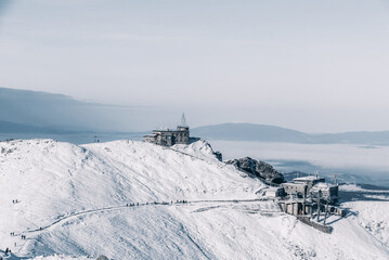 Obraz premium High-mountain Meteorological Observatory, Kasprowy Wierch, Tatra Mountains, Poland