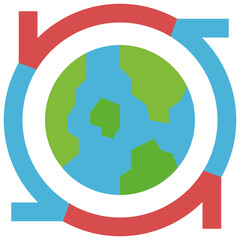 Fototapeta premium earth rotation flat icon