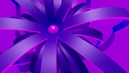 Abstract blue flower background 3d rendering