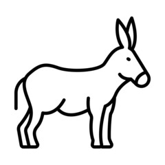 Fototapeta na wymiar Donkey Outline Icon Animal Vector